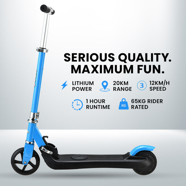 ROVO KIDS Electric Scooter Lithium Ride-On Foldable E-Scooter 125W Rechargeable, Blue